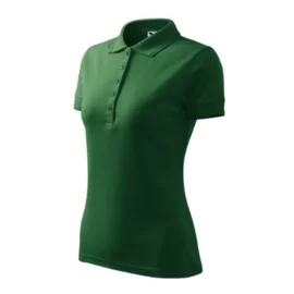 Pique Polo koszulka polo damska zieleń butelkowa XS