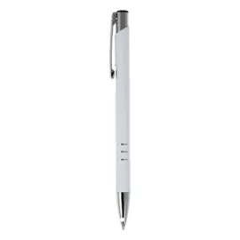 Długopis ze srebrnymi wykończeniami, biały